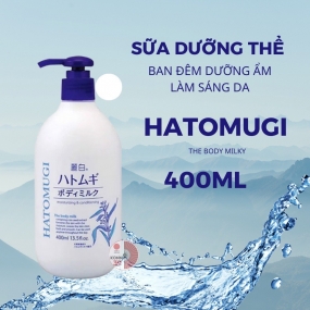 Sữa Dưỡng Thể Trắng Da Ban đêm HATOMUGI 400ml- Kem dưỡng Trắng Da hạt ý Dĩ