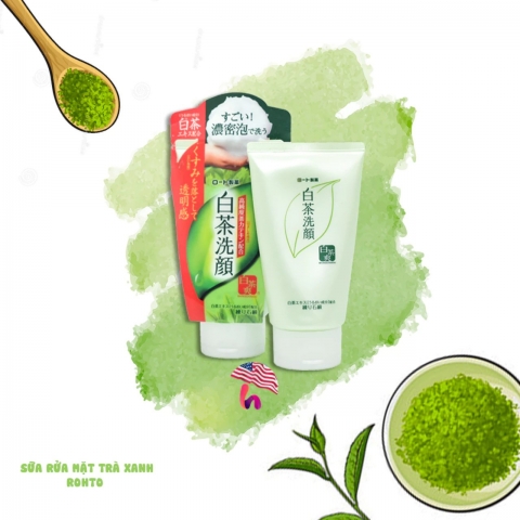Sửa rửa mặt trà xanh Rohto - - Sữa rửa mặt trà xanh Nhật Bản Rohto Shirochasou Green Tea Foam cho da dầu/ mụn