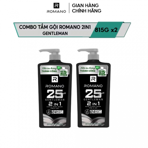 Tắm gội Romano 2in1 hương nước hoa 650g tăng 25% dung tích
