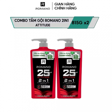Tắm gội Romano 2in1 hương nước hoa 650g tăng 25% dung tích