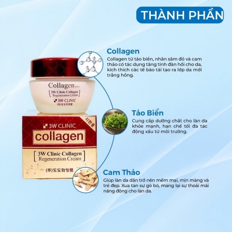 Kem colagen trắng da 3W Hàn Quốc