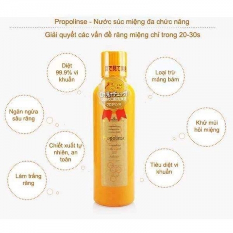 Nước súc miệng Propolinse 600ml tẩy ố răng -tẩy trắng răng hàng Nhật