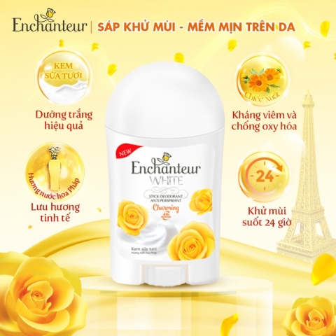 Sáp khử mùi trắng da Enchanteur Charming/ Romantic/ Delightful 40gr