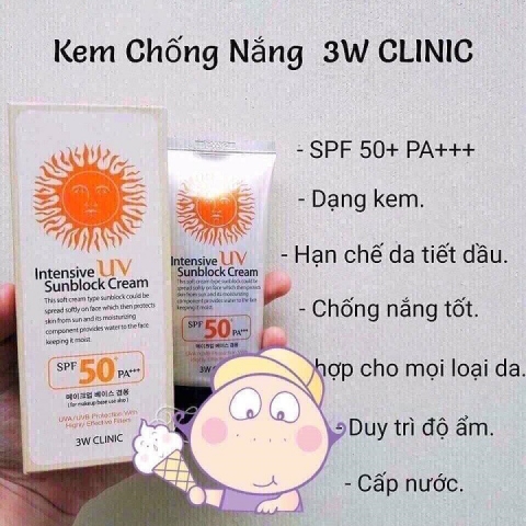 Kem chống nắng 3W Clinic Hàn Quốc (freship)