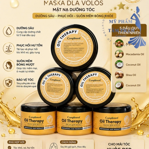 Kem ủ phục hồi tóc mềm mượt Compliment Keratin 400ml Nga