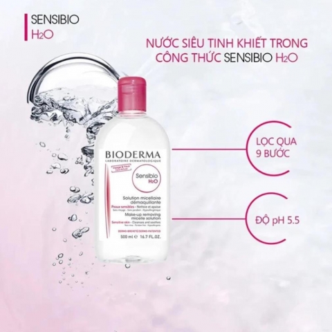 Nước tẩy trang - nước làm sạch da mặt, makeup Bioderma