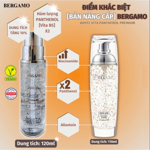 TINH CHẤT DƯỠNG TRẮNG PHỤC HỒI - TINH CHẤT BERGAMO 24K WHITE VITA PANTENOL PREMIUM - NÂNG CƠ SÁNG MỊN DA