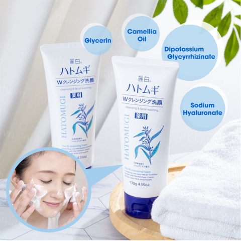 Sữa Rữa mặt Trắng Sáng Da Hatomugi 130g- Sữa Rữa Mặt Hạt ý Dĩ