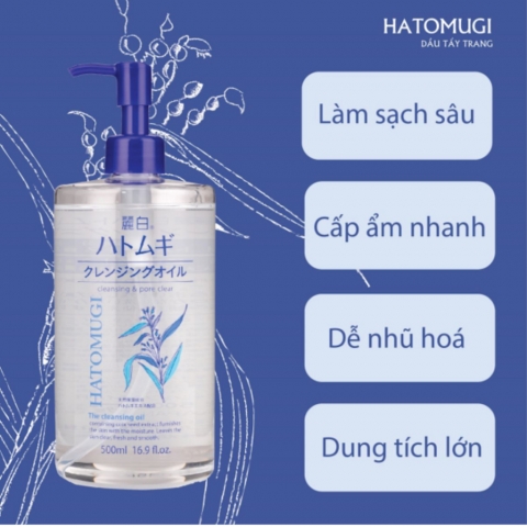 Dầu Tẩy Trang Hatomugi- Dầu tẩy trang ý dĩ
