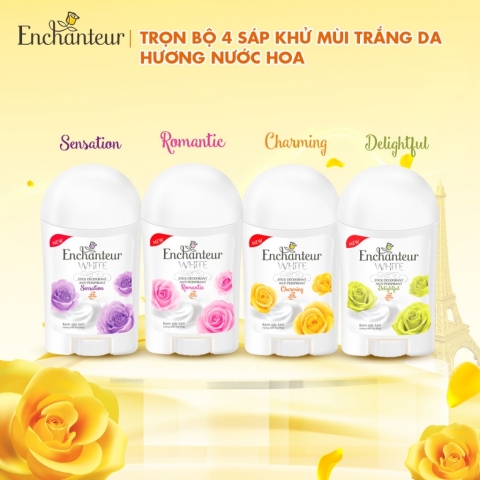 Sáp khử mùi trắng da Enchanteur Charming/ Romantic/ Delightful 40gr