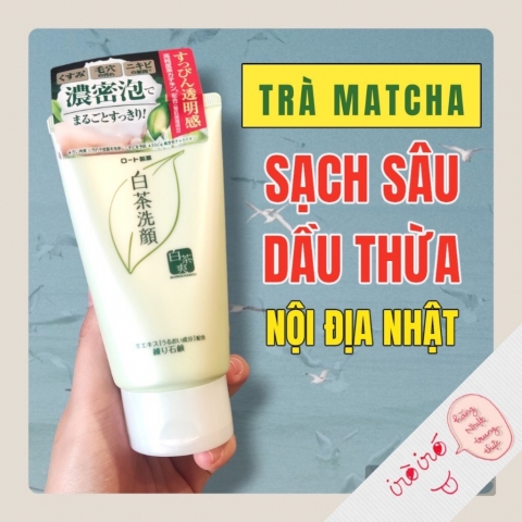 Sửa rửa mặt trà xanh Rohto - - Sữa rửa mặt trà xanh Nhật Bản Rohto Shirochasou Green Tea Foam cho da dầu/ mụn