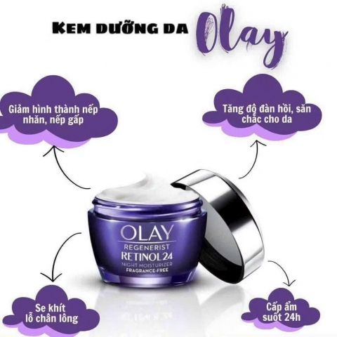 Kem Dưỡng Ban Đêm + Serum Thúc Đẩy Tái Tạo Da, Mờ Nếp Nhăn OLAY REGENERIST Chiết Xuất RETINOL 50G + 30ML
