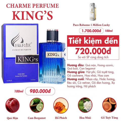 Nước Hoa Charrme King 100ml-Nước hoa Charme Nam