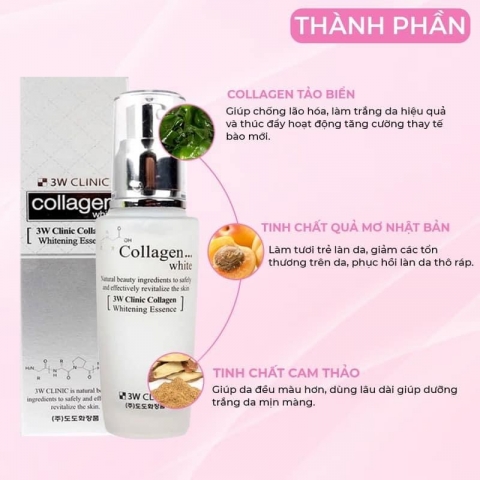 NƯỚC HOA HỒNG TRẮNG DA 3W CLINIC COLAGEN HÀN QUỐC 150ML
