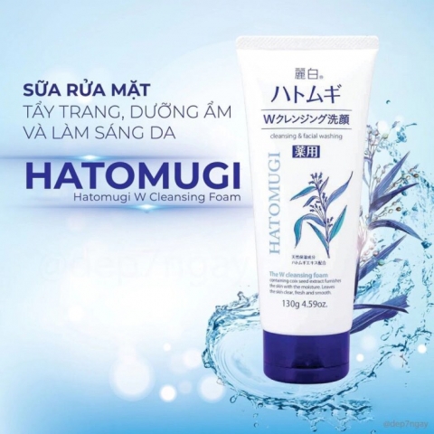 Sữa Rữa mặt Trắng Sáng Da Hatomugi 130g- Sữa Rữa Mặt Hạt ý Dĩ